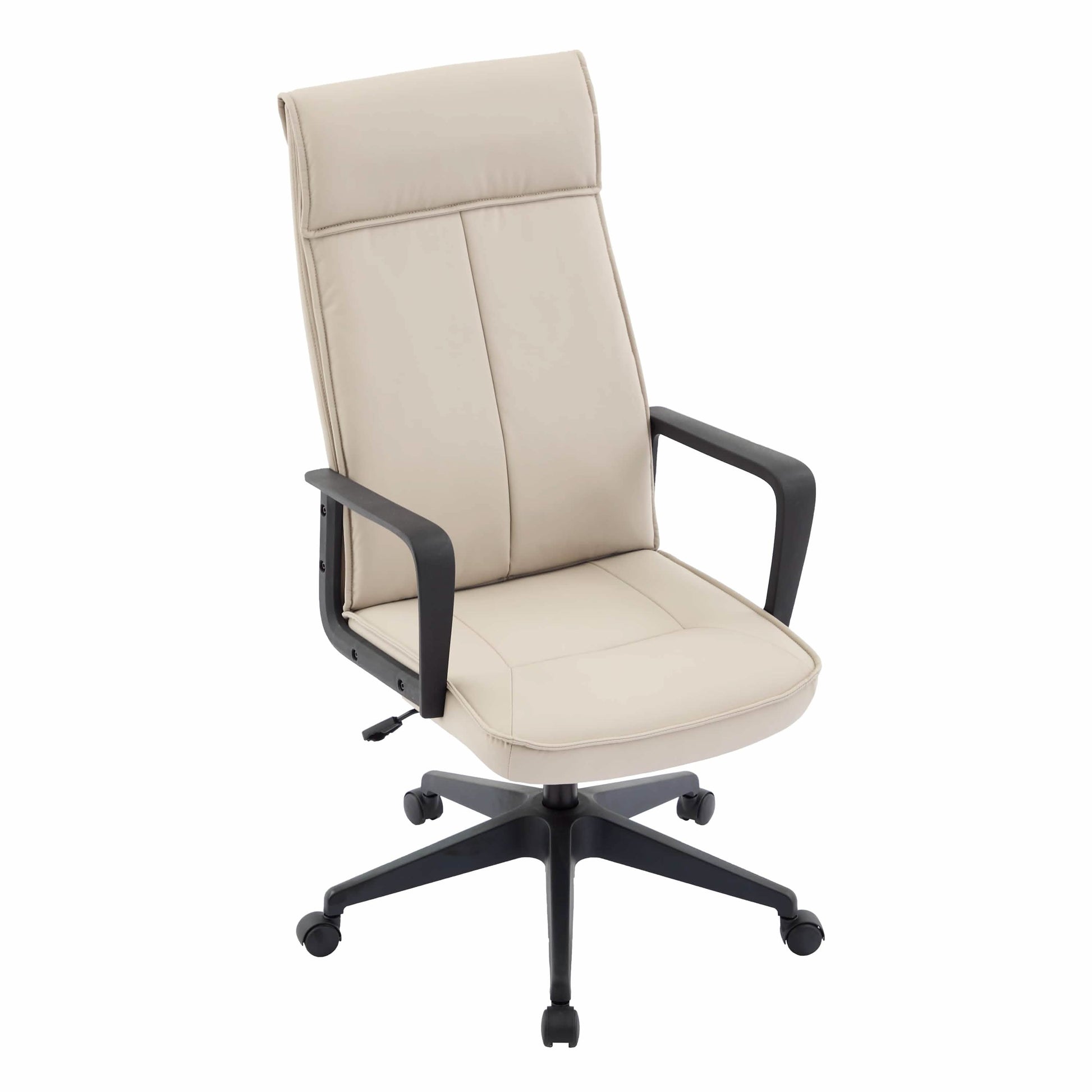Aiaria Ergonomic High-Back Leather Office Chair with Adjustable Height, Swivel, Tilt, and Double Wheel Casters Tan Office Chair Your Vendor Name
