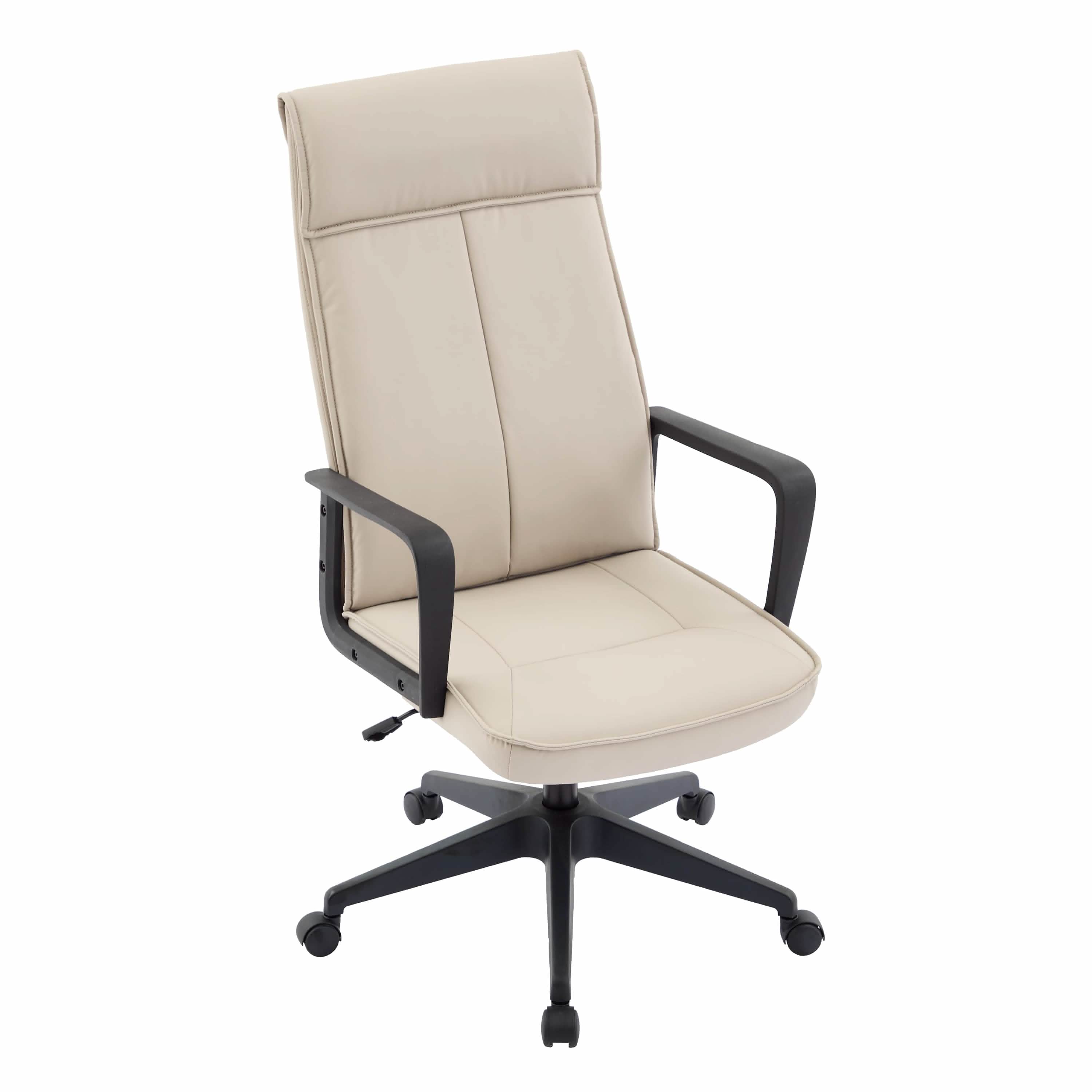 Aiaria Ergonomic High-Back Leather Office Chair with Adjustable Height, Swivel, Tilt, and Double Wheel Casters Tan Office Chair Your Vendor Name