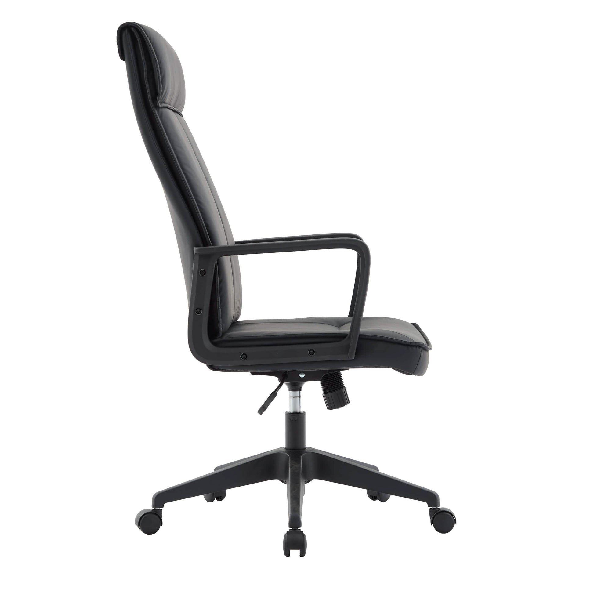 Aiaria Ergonomic High-Back Leather Office Chair with Adjustable Height, Swivel, Tilt, and Double Wheel Casters Black Office Chair Your Vendor Name