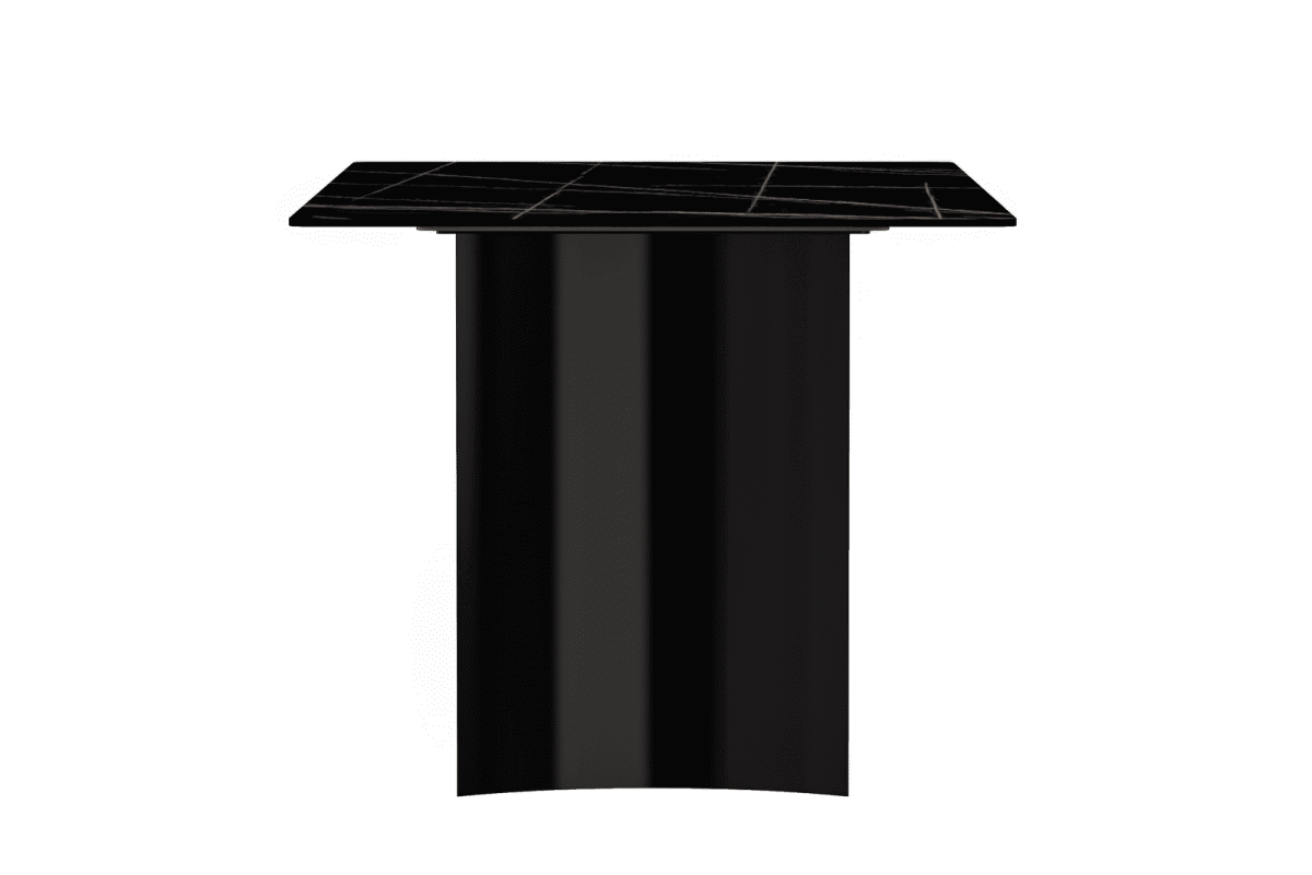 Zara Rectangular Dining Table with Glass/Sintered Stone Top and Stainless Steel Base