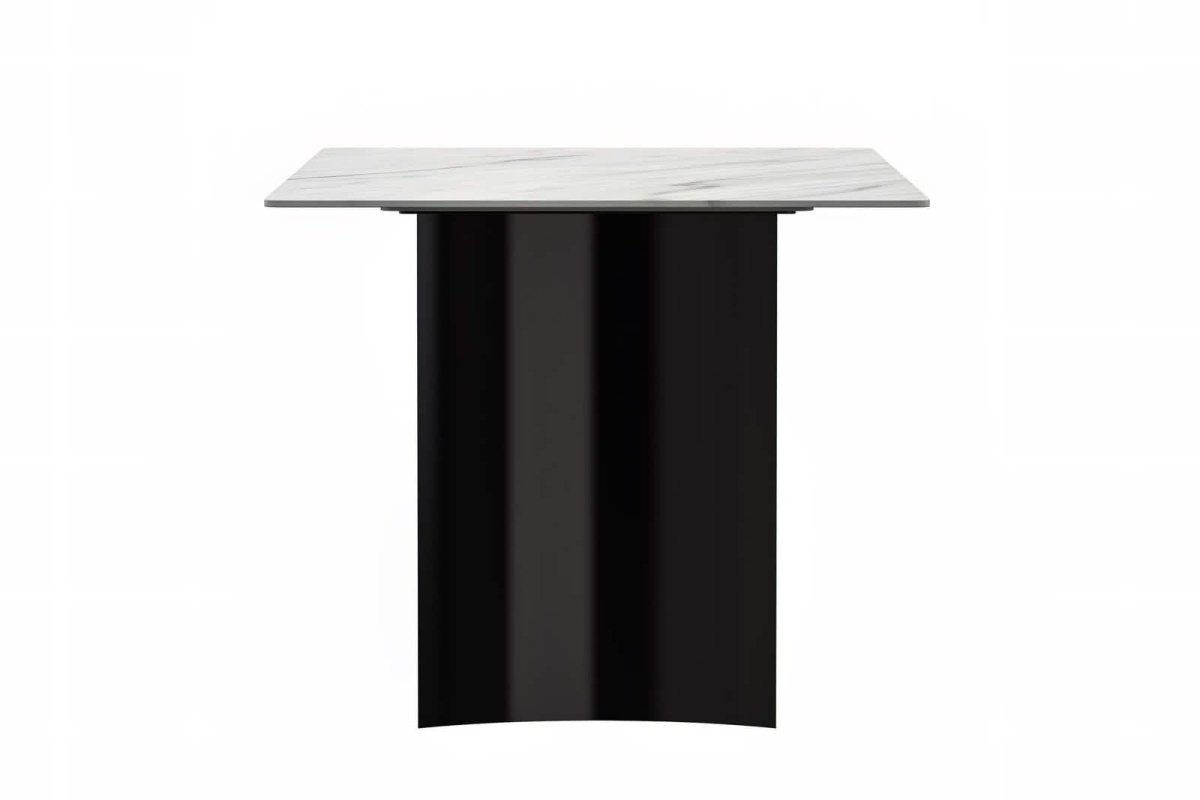 Zara Rectangular Dining Table with Glass/Sintered Stone Top and Stainless Steel Base