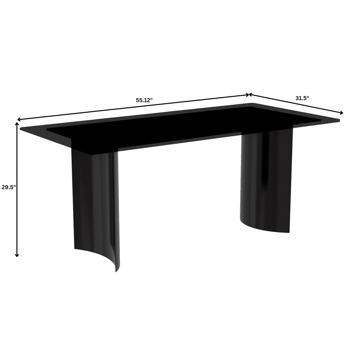 Zara Rectangular Dining Table with Glass/Sintered Stone Top and Stainless Steel Base