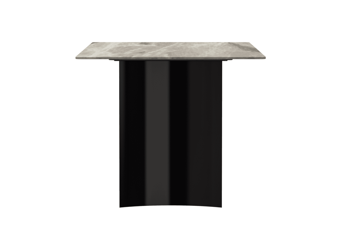 Zara Rectangular Dining Table with Glass/Sintered Stone Top and Stainless Steel Base