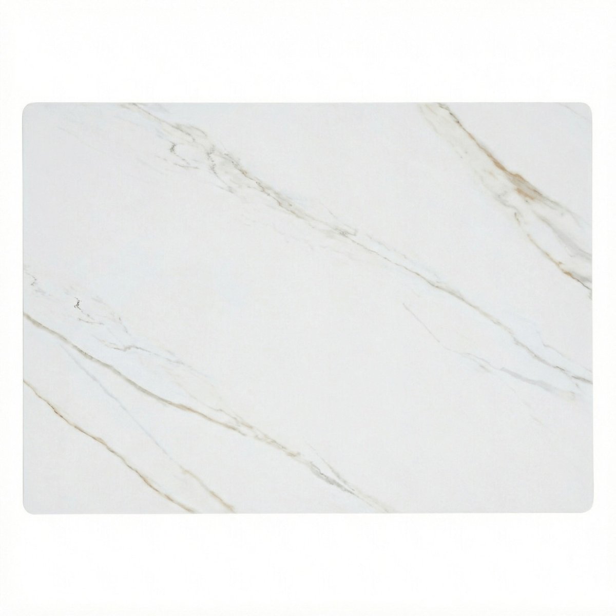 Zayle Rectangular Dining Table with a Sintered Stone Tabletop and a Stainless Steel Base