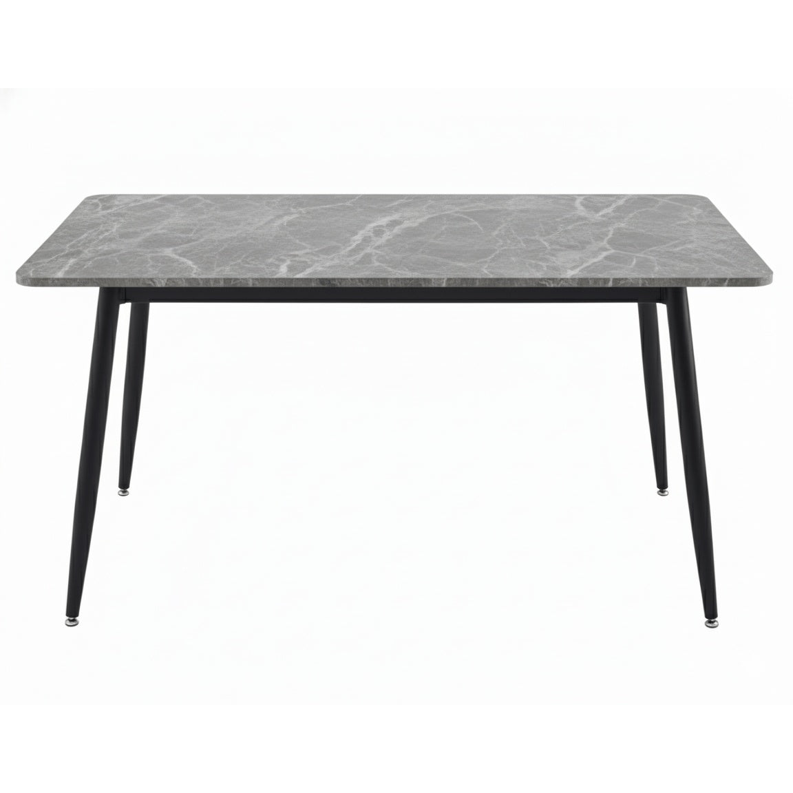 Zayle Rectangular Dining Table with a Sintered Stone Tabletop and a Stainless Steel Base