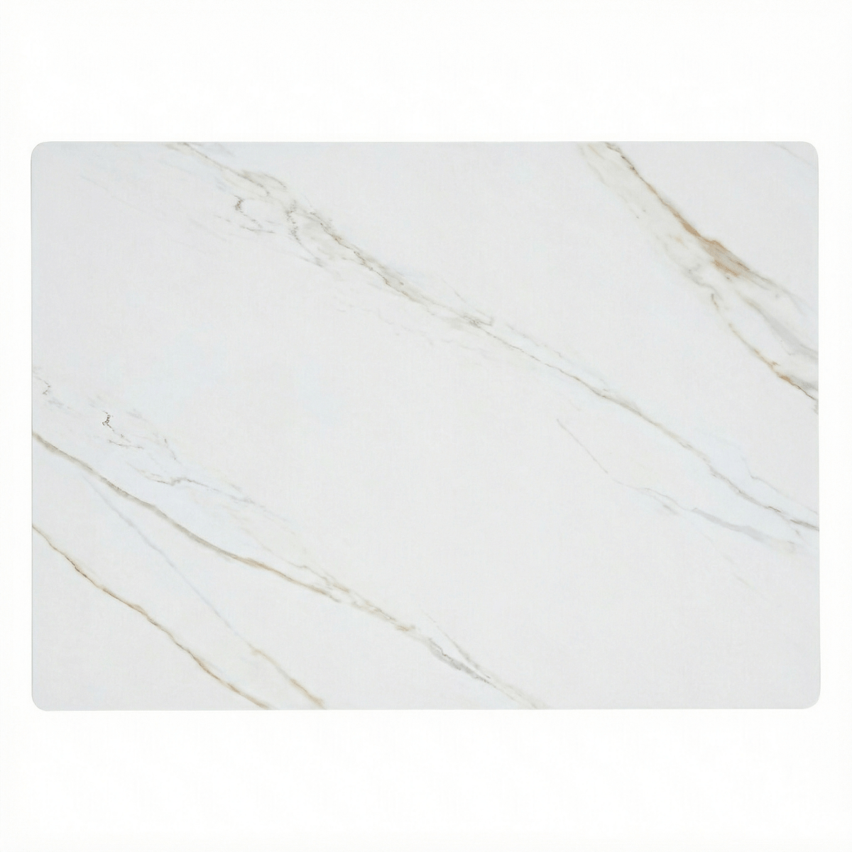 Zayle Rectangular Dining Table with a Sintered Stone Tabletop and a Stainless Steel Base