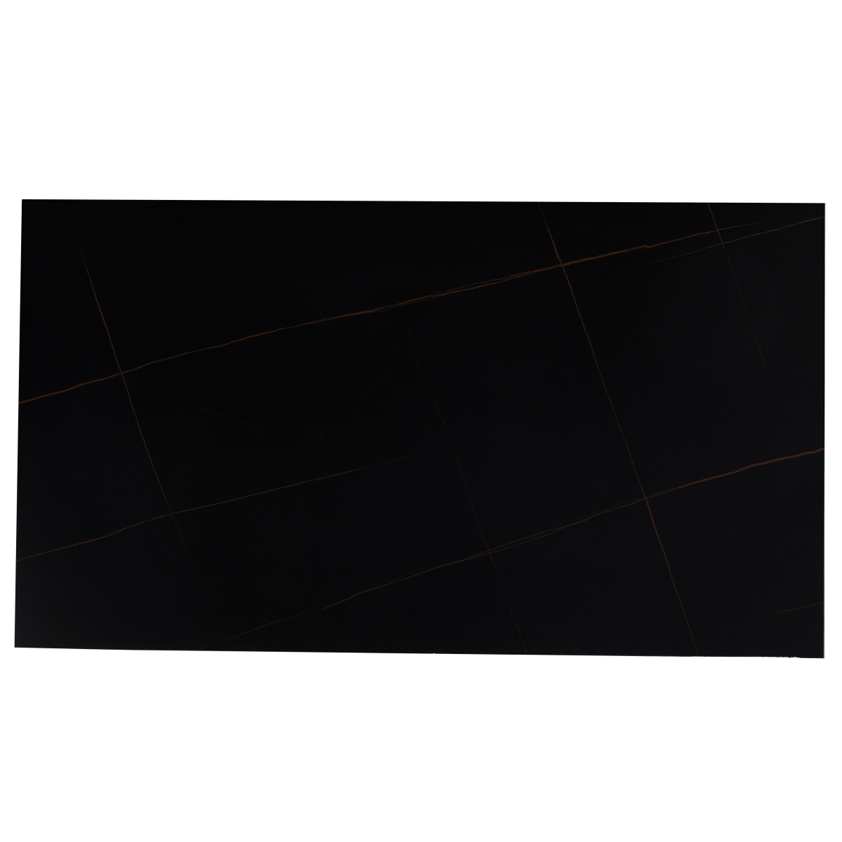 Zayle Rectangular Dining Table with a Stintered Stone Tabletop and a Stainless Steel Base