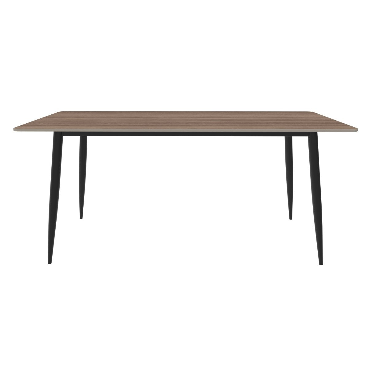 Zayle Rectangular Dining Table with a Stintered Stone Tabletop and a Stainless Steel Base