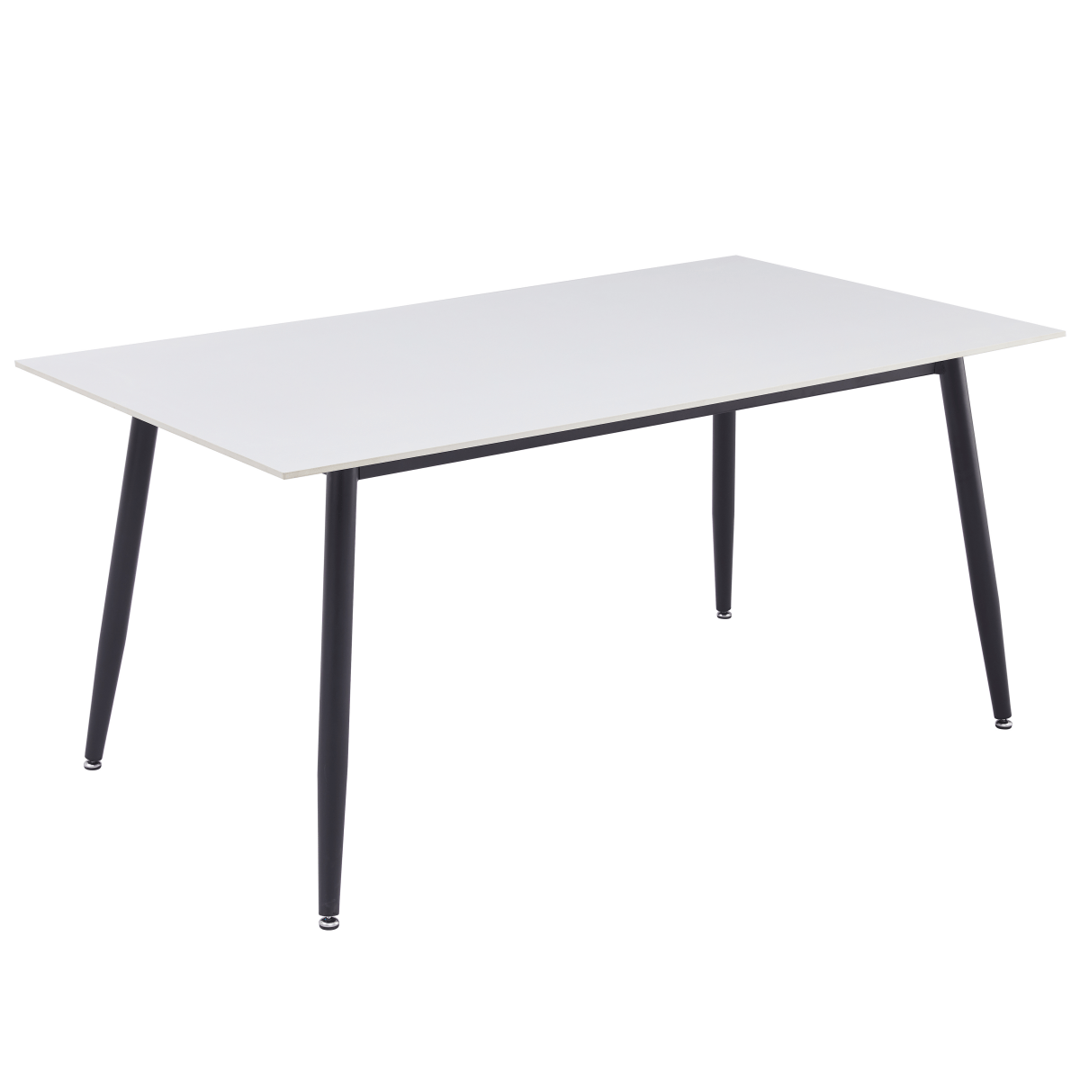 Zayle Rectangular Dining Table with a Stintered Stone Tabletop and a Stainless Steel Base