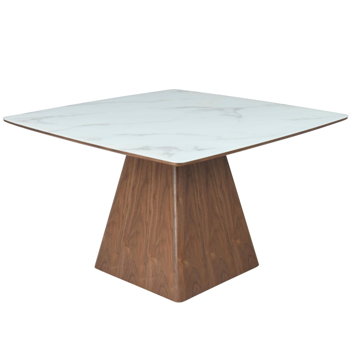 Zephry 5 - Piece Dining Set with Square Dining Table White Sintered Stone Top and 4 Leather Dining Chairs