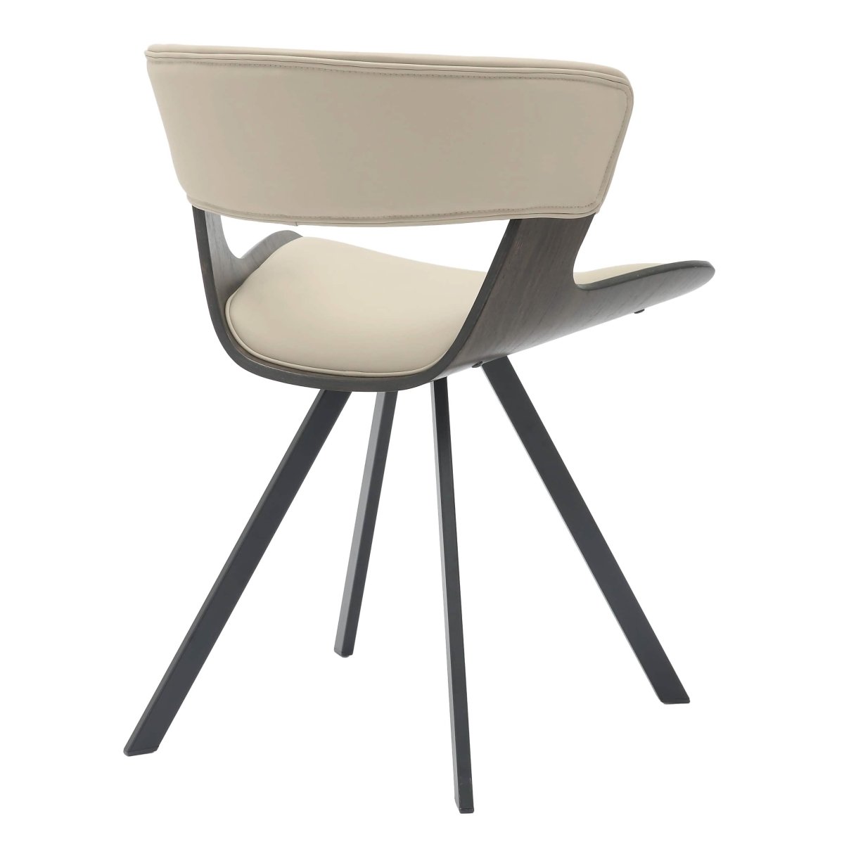 Zephry 5 - Piece Dining Set with Square Wooden Table in Natural Wood and 4 Leather Dining Chairs