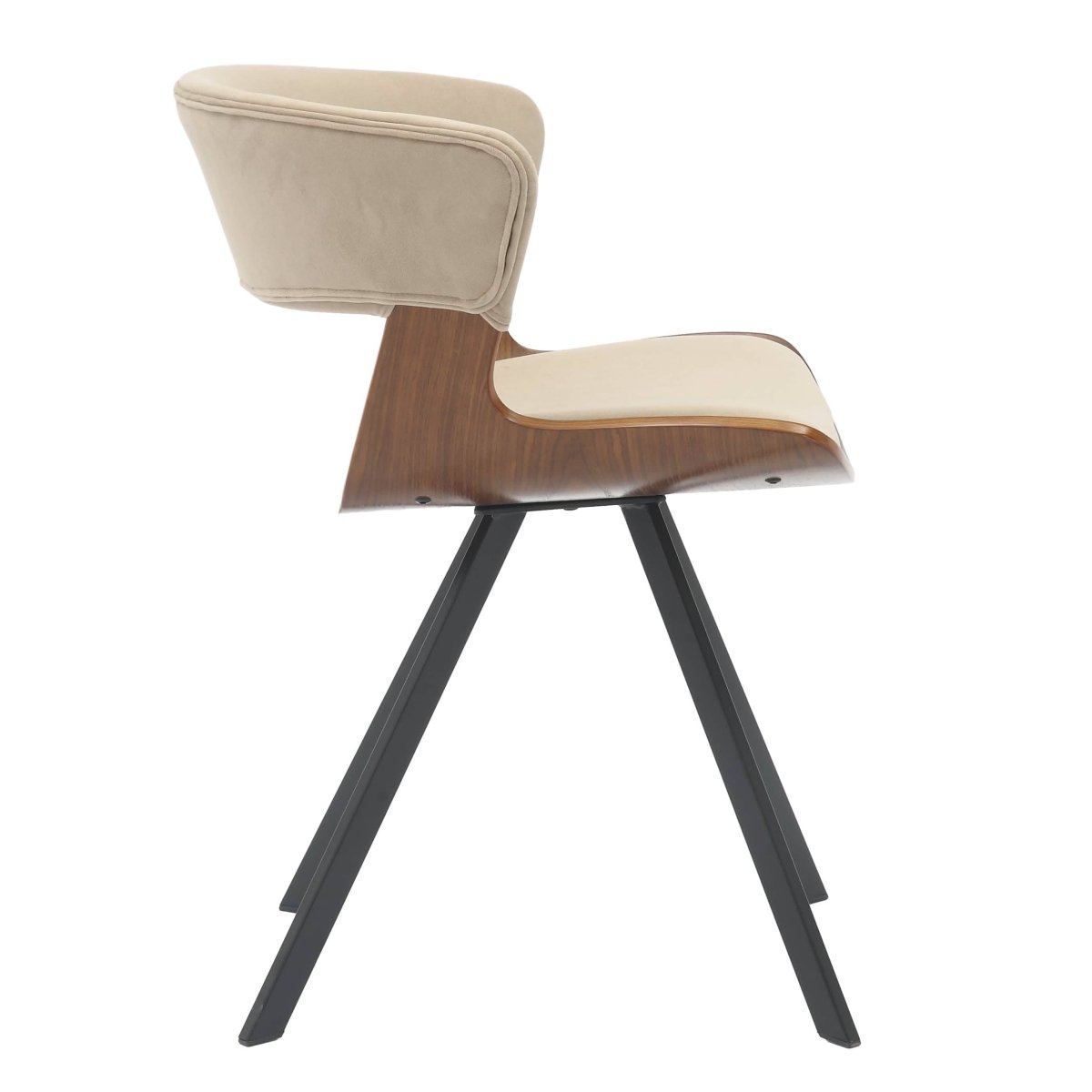 Zephry 5 - Piece Dining Set with Square Wooden Table in Natural Wood and 4 Leather Dining Chairs
