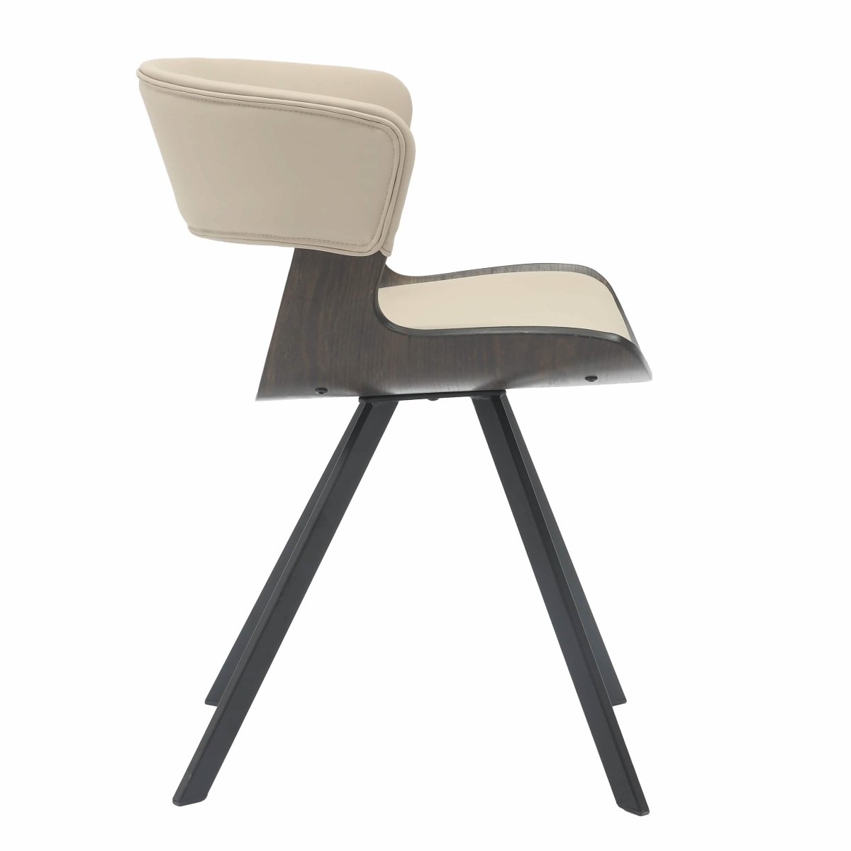 Zephry 5 - Piece Dining Set with Square Wooden Table in Natural Wood and 4 Leather Dining Chairs