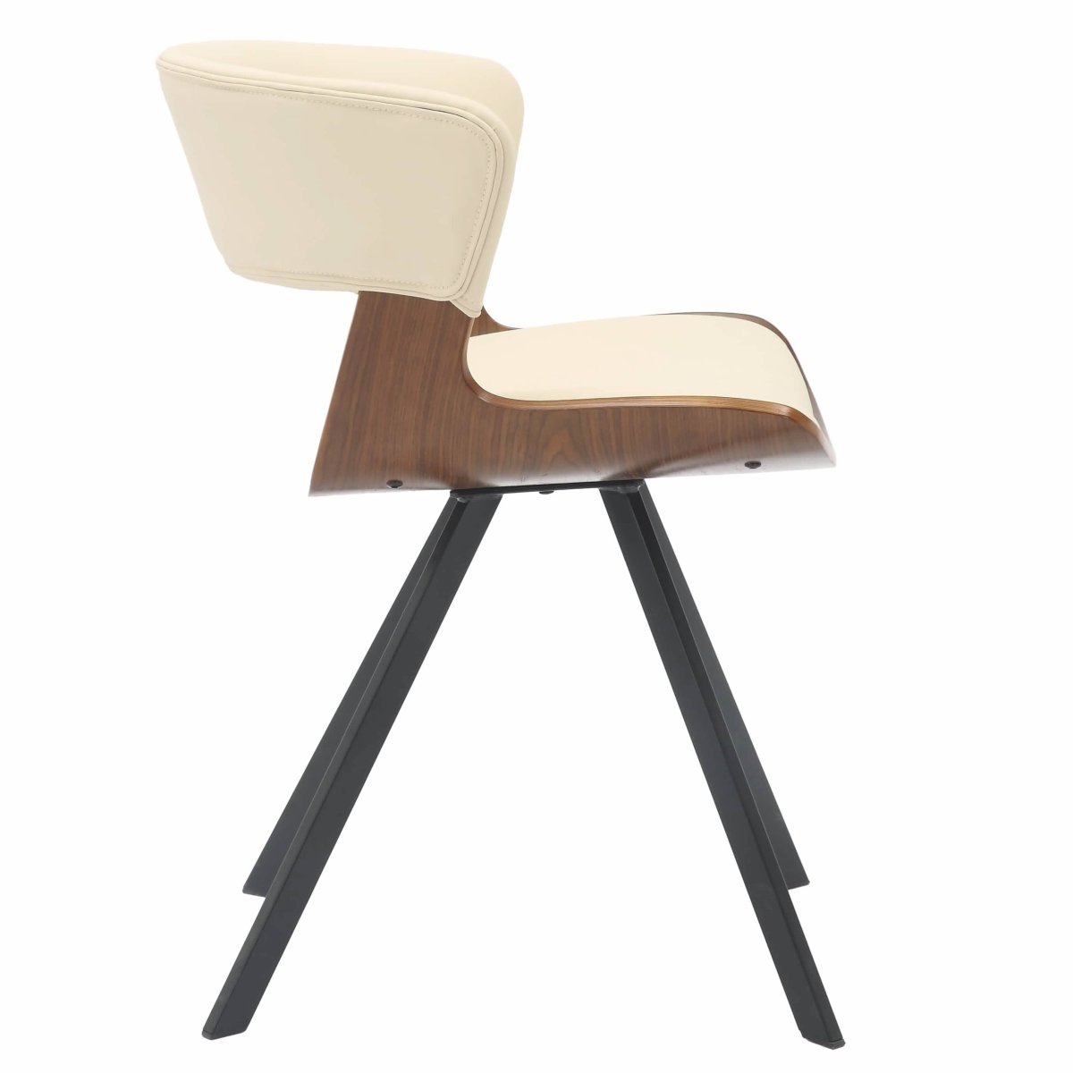 Zephry 5 - Piece Dining Set with Square Wooden Table in Natural Wood and 4 Leather Dining Chairs