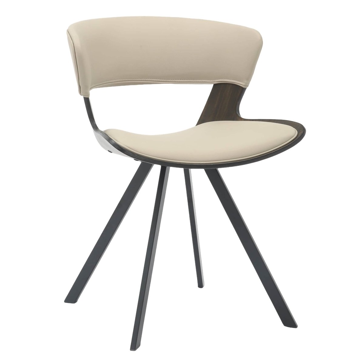 Zephry 5 - Piece Dining Set with Square Wooden Table in Natural Wood and 4 Leather Dining Chairs