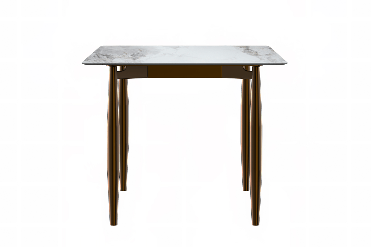 Zinti Rectangular Dining Table with Glass/Sintered Stone Tabletop and Steel Base