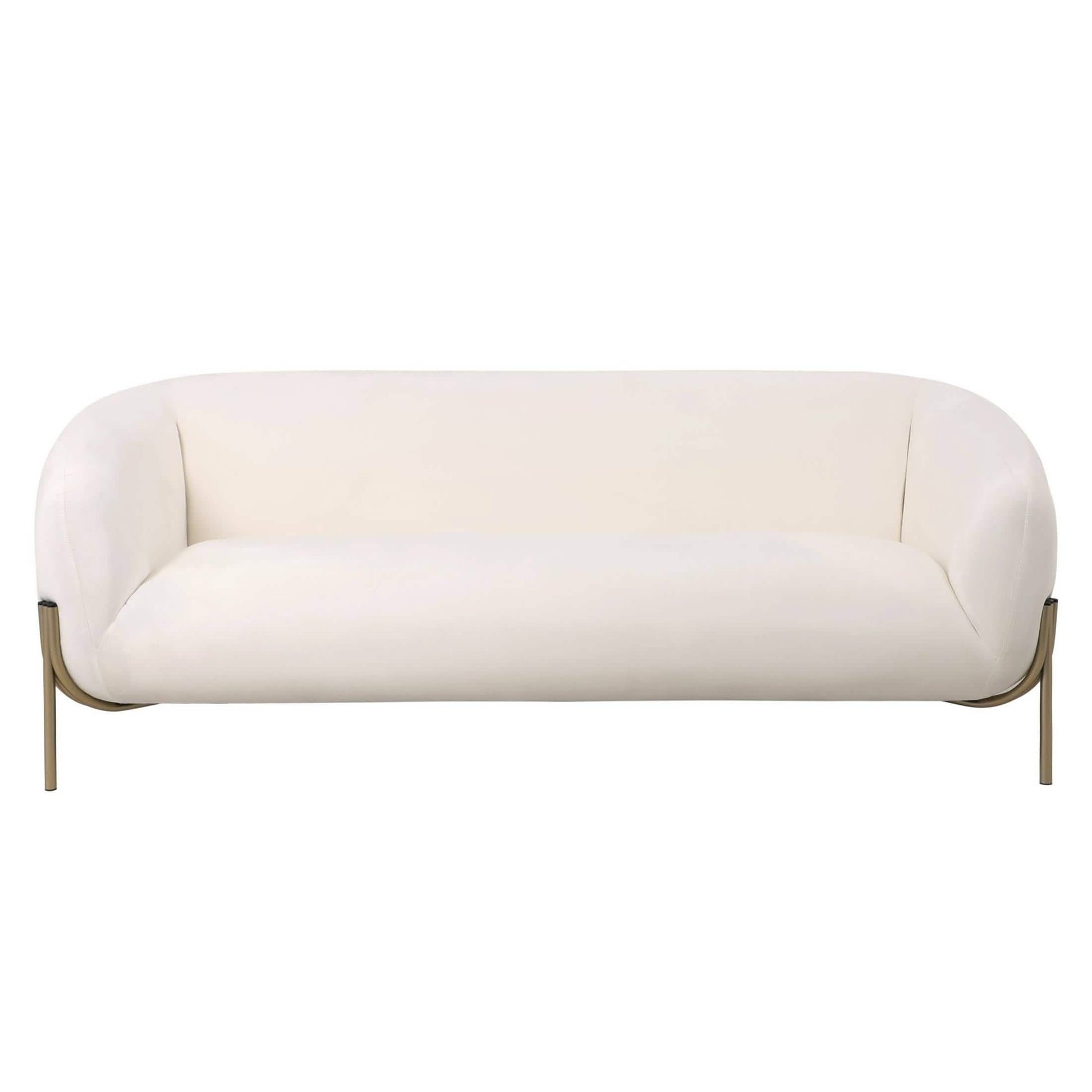 Zuno Modern Three - Seater Velvet Sofa with Gold Iron Legs