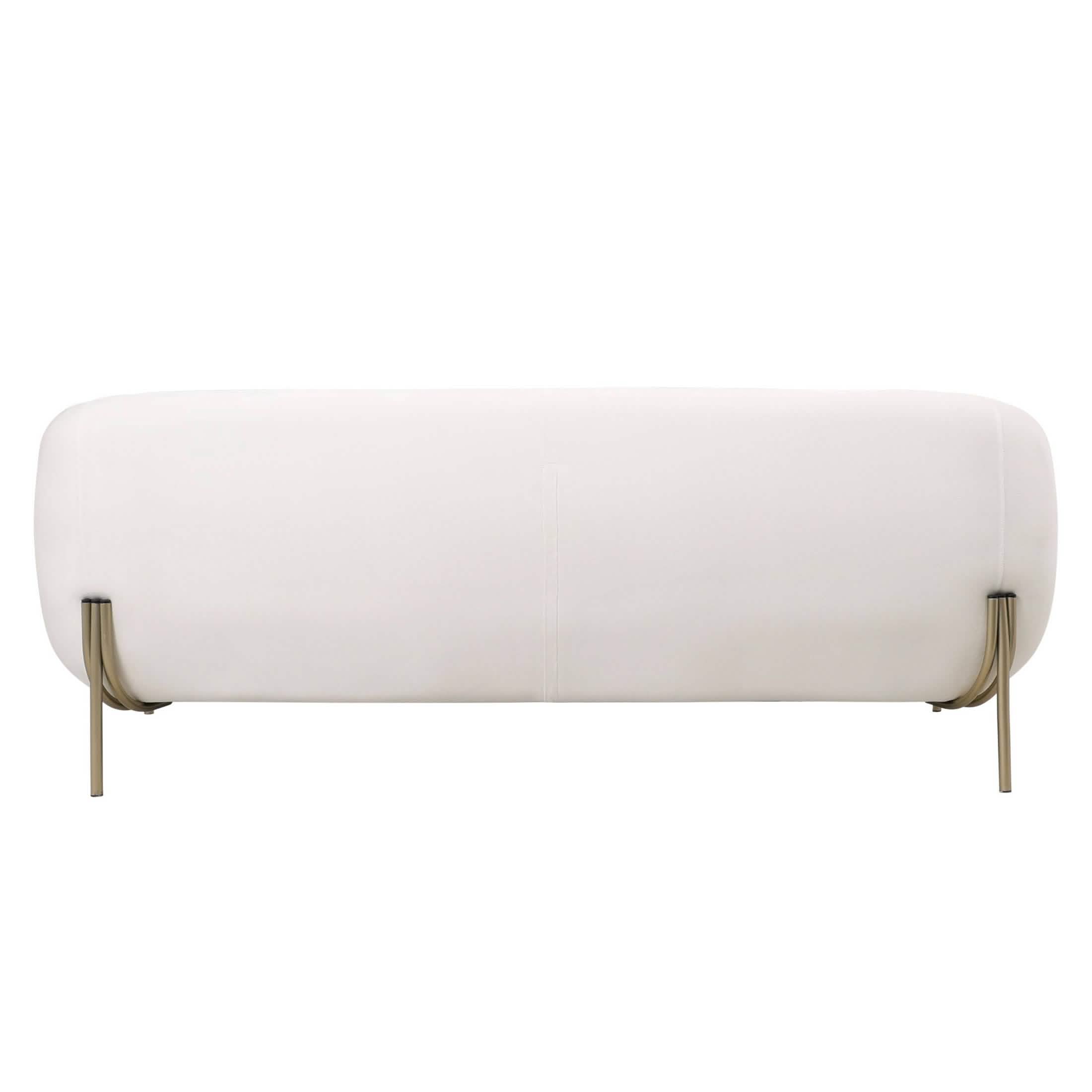 Zuno Modern Three - Seater Velvet Sofa with Gold Iron Legs