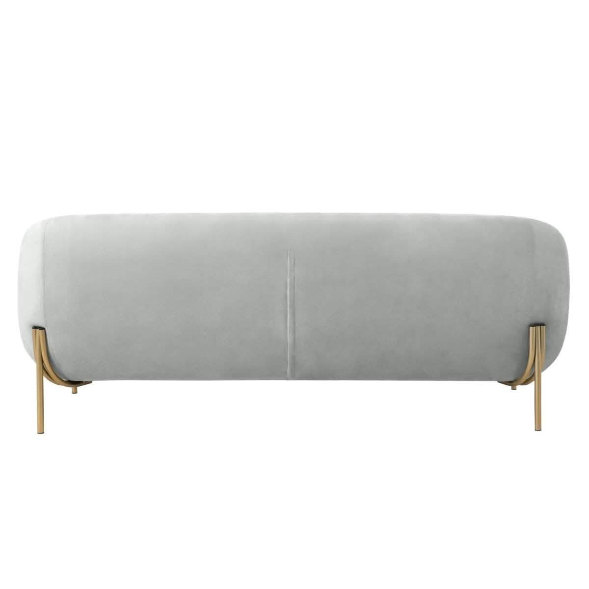 Zuno Modern Three - Seater Velvet Sofa with Gold Iron Legs
