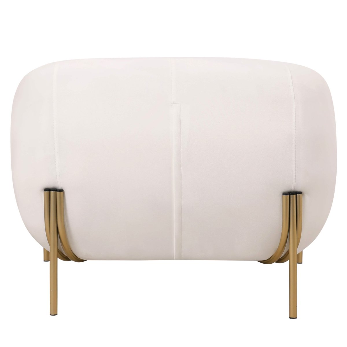 Zuno Upholstered Single Seater Sofa in Velvet with Gold Iron Legs