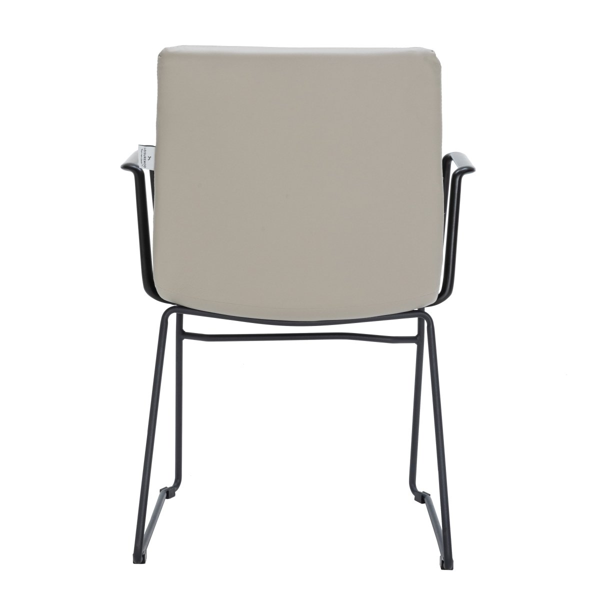 Zylar Leather/Polyester Guest Arm Chair with Powder - Coated Stainless Steel Base