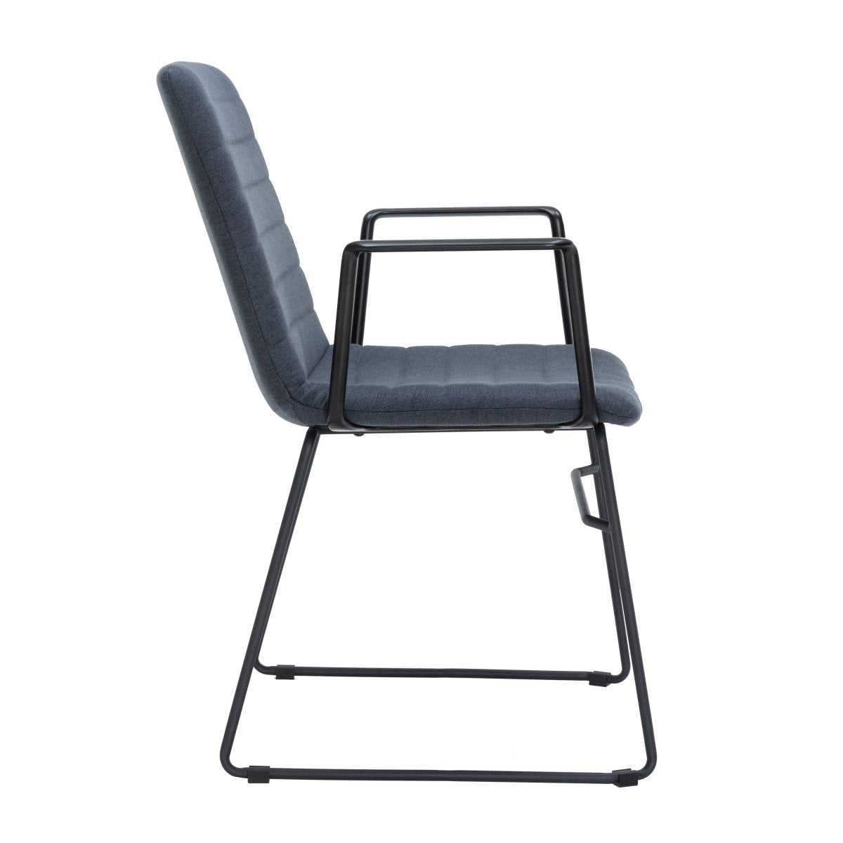 Zylar Leather/Polyester Guest Arm Chair with Powder - Coated Stainless Steel Base