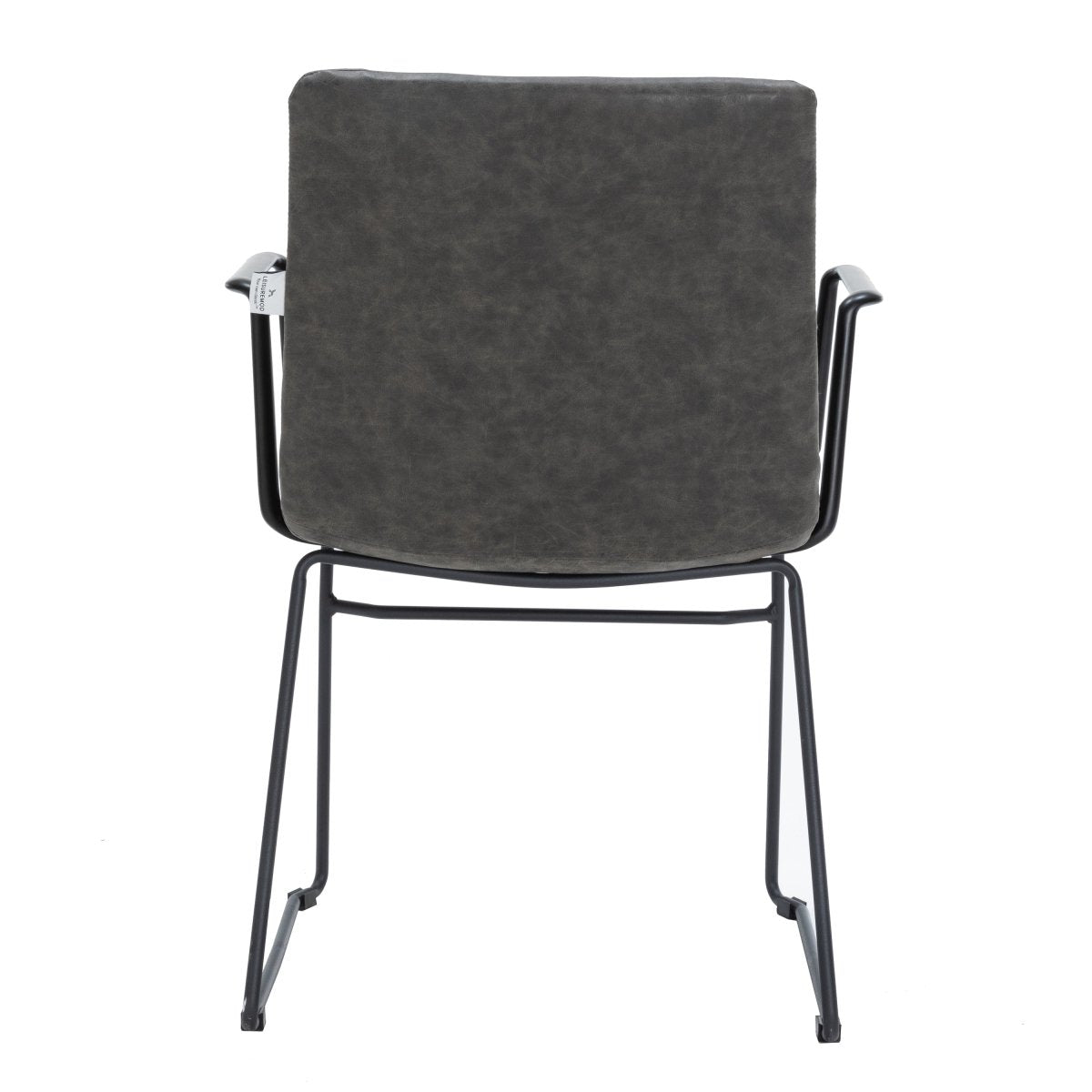 Zylar Leather/Polyester Guest Arm Chair with Powder - Coated Stainless Steel Base
