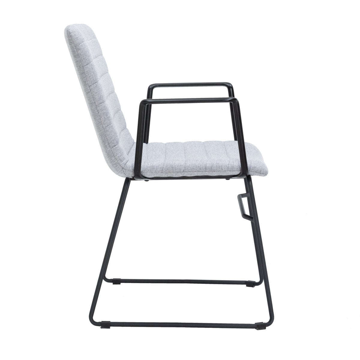 Zylar Leather/Polyester Guest Arm Chair with Powder - Coated Stainless Steel Base