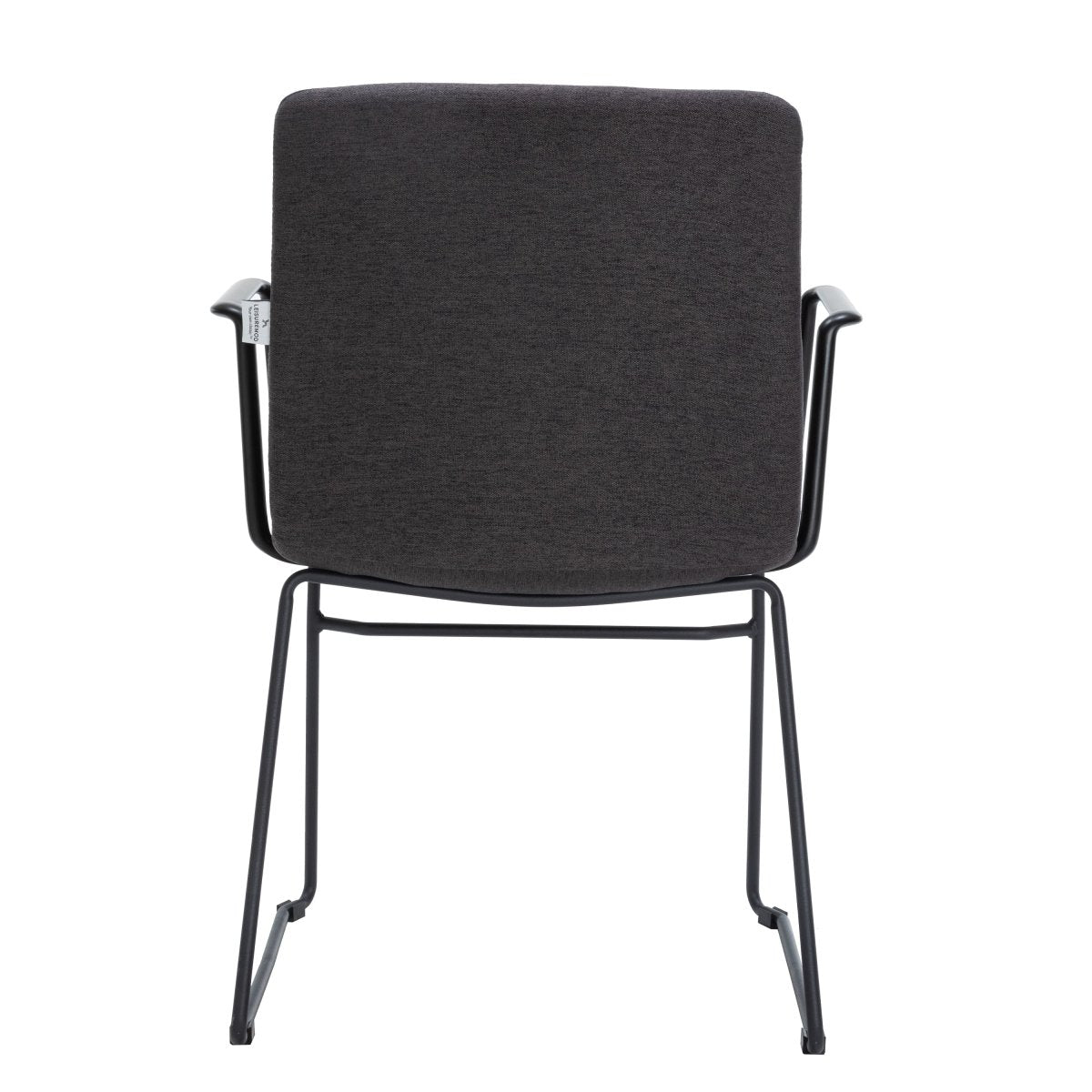 Zylar Leather/Polyester Guest Arm Chair with Powder - Coated Stainless Steel Base