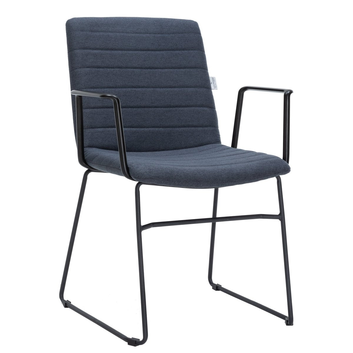 Zylar Leather/Polyester Guest Arm Chair with Powder - Coated Stainless Steel Base