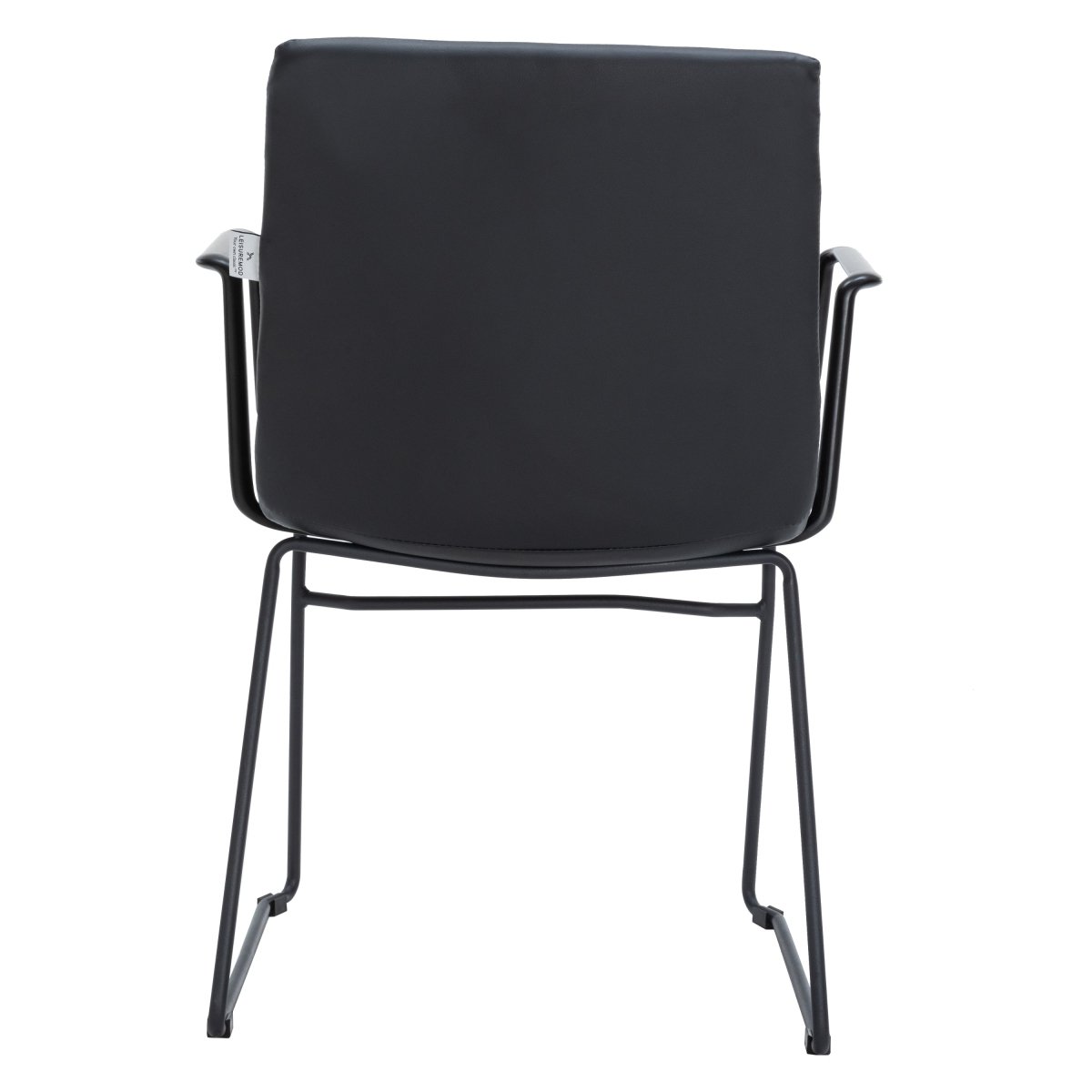 Zylar Leather/Polyester Guest Arm Chair with Powder - Coated Stainless Steel Base