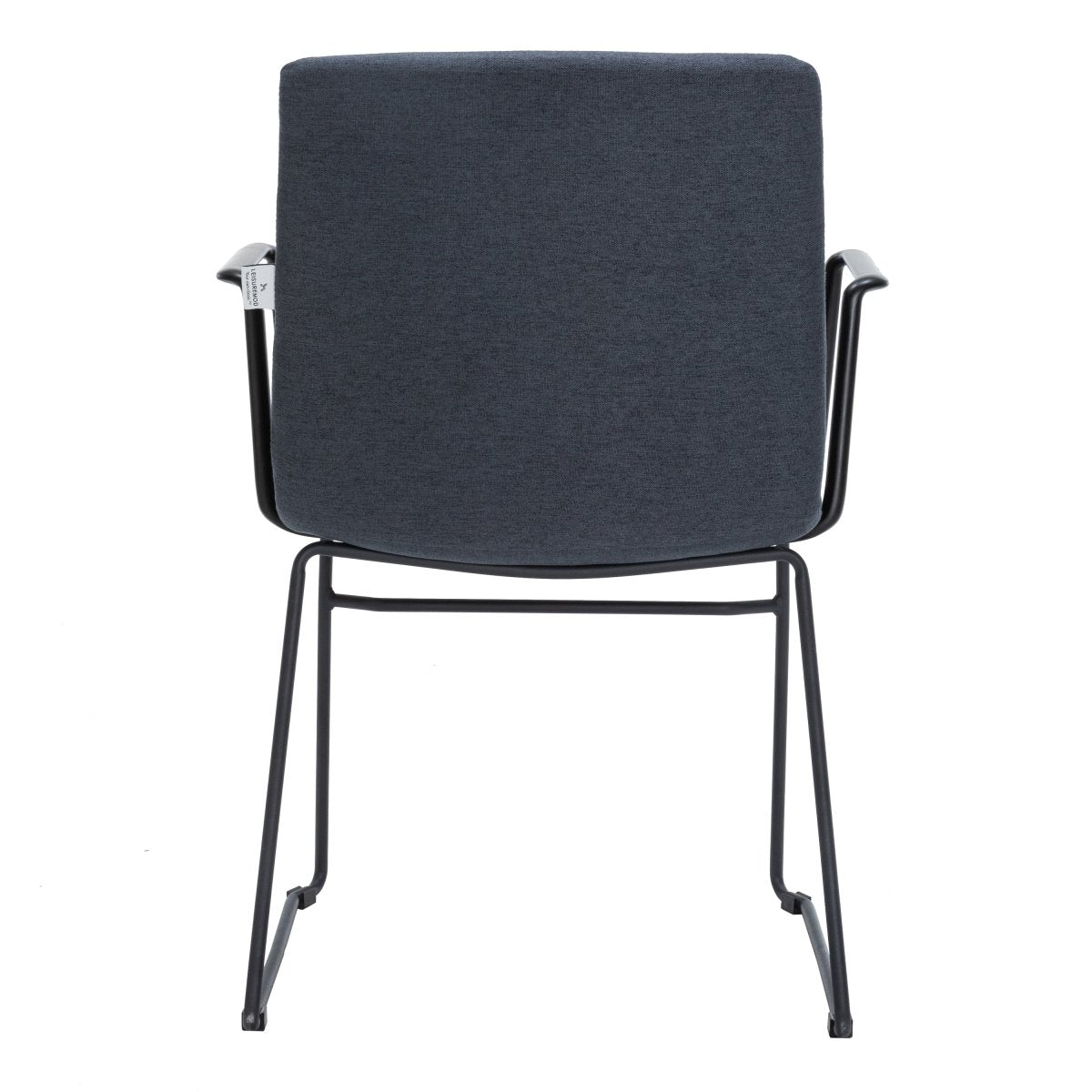 Zylar Leather/Polyester Guest Arm Chair with Powder - Coated Stainless Steel Base