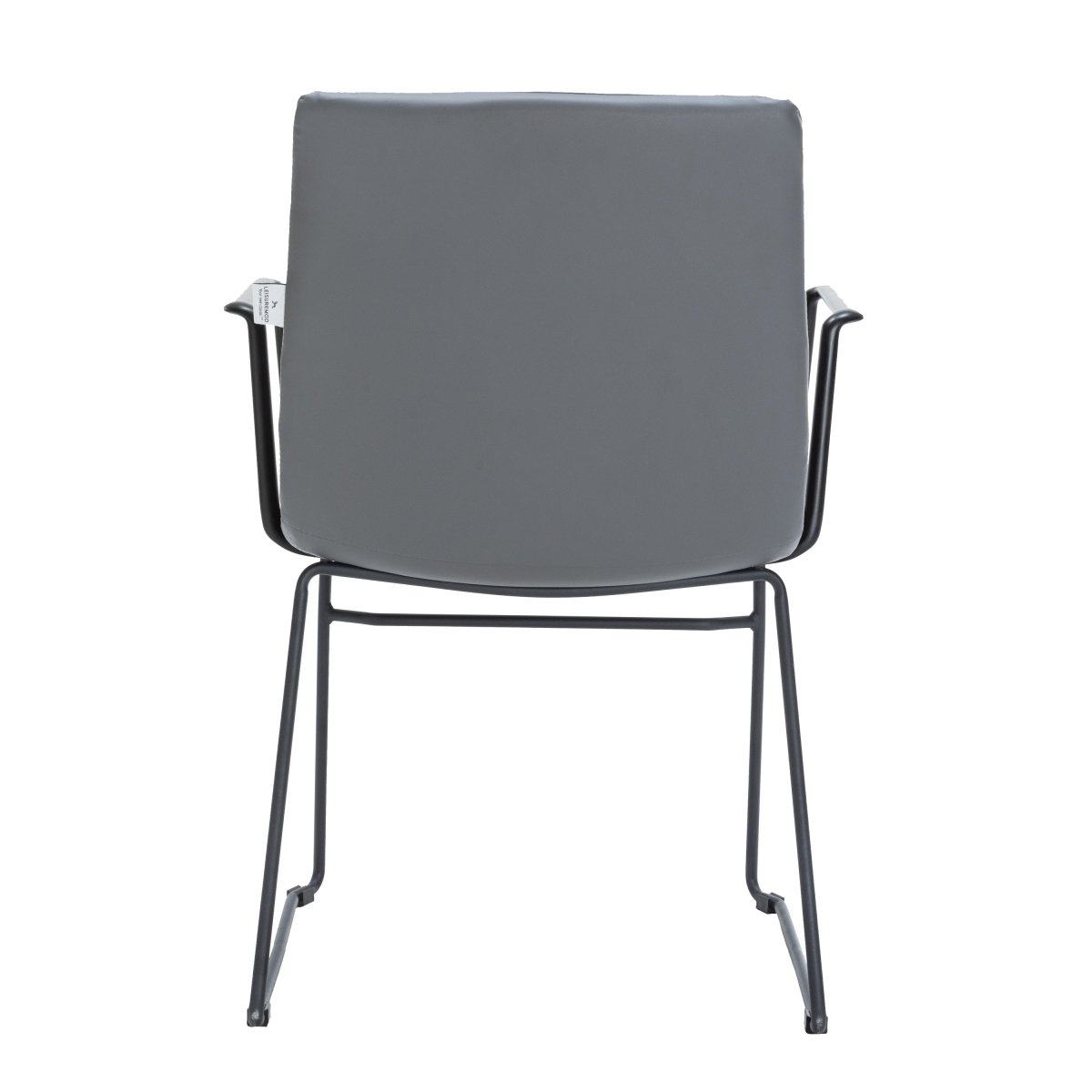 Zylar Leather/Polyester Guest Arm Chair with Powder - Coated Stainless Steel Base