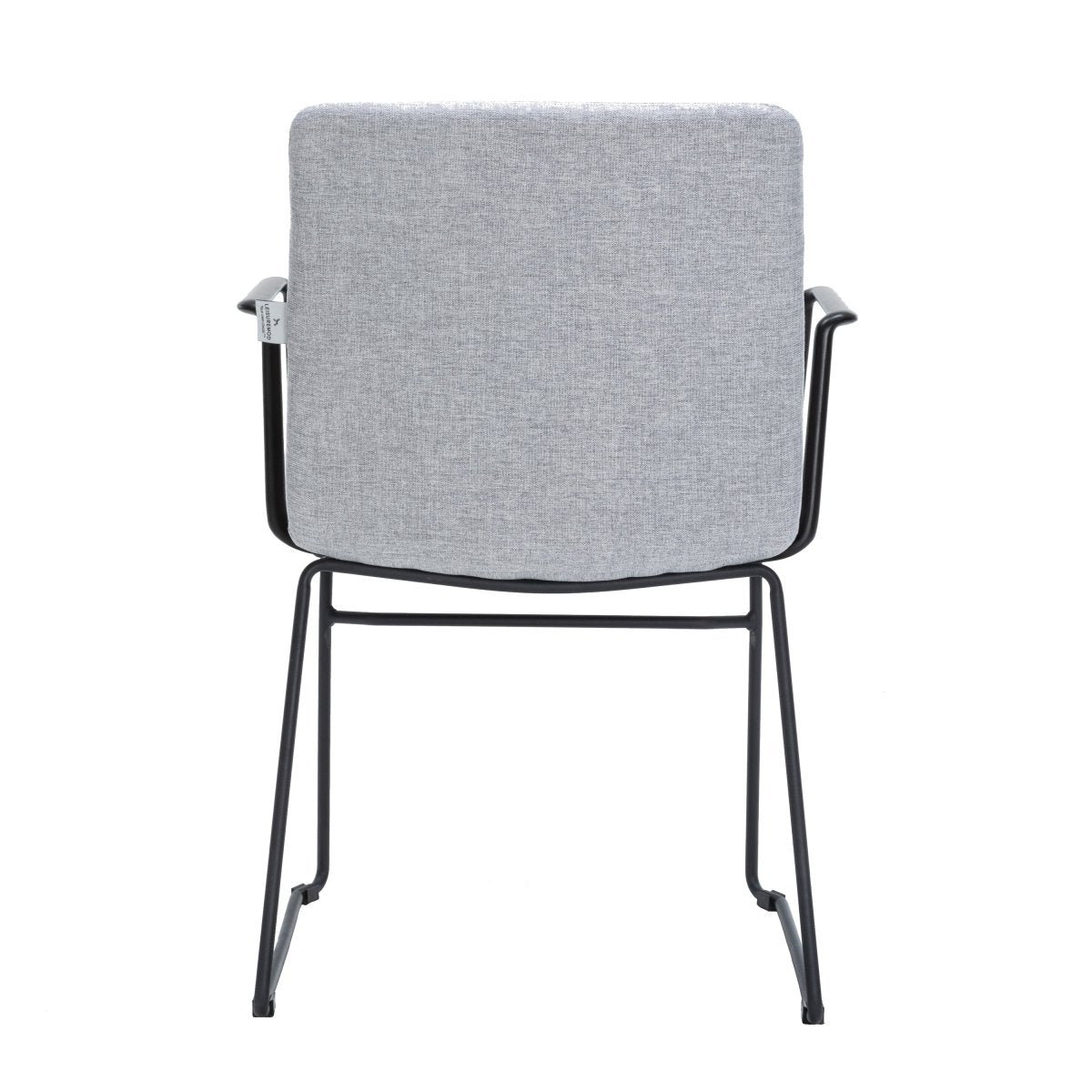 Zylar Leather/Polyester Guest Arm Chair with Powder - Coated Stainless Steel Base