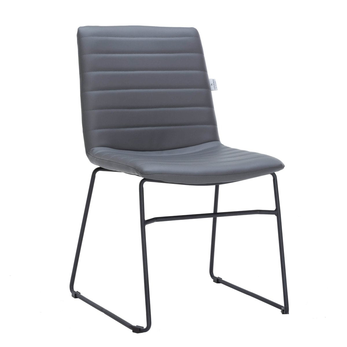 Zylar Leather/Polyester Office Guest Chair with Powder - Coated Stainless Steel Base
