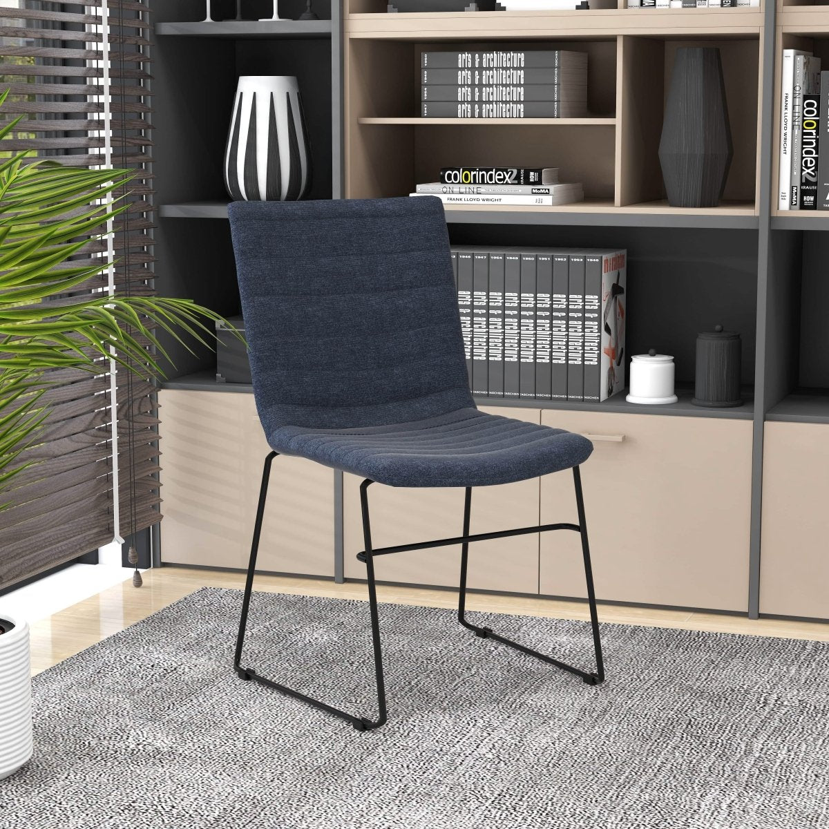 Zylar Leather/Polyester Office Guest Chair with Powder - Coated Stainless Steel Base