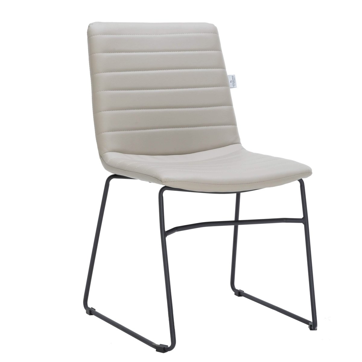 Zylar Leather/Polyester Office Guest Chair with Powder - Coated Stainless Steel Base