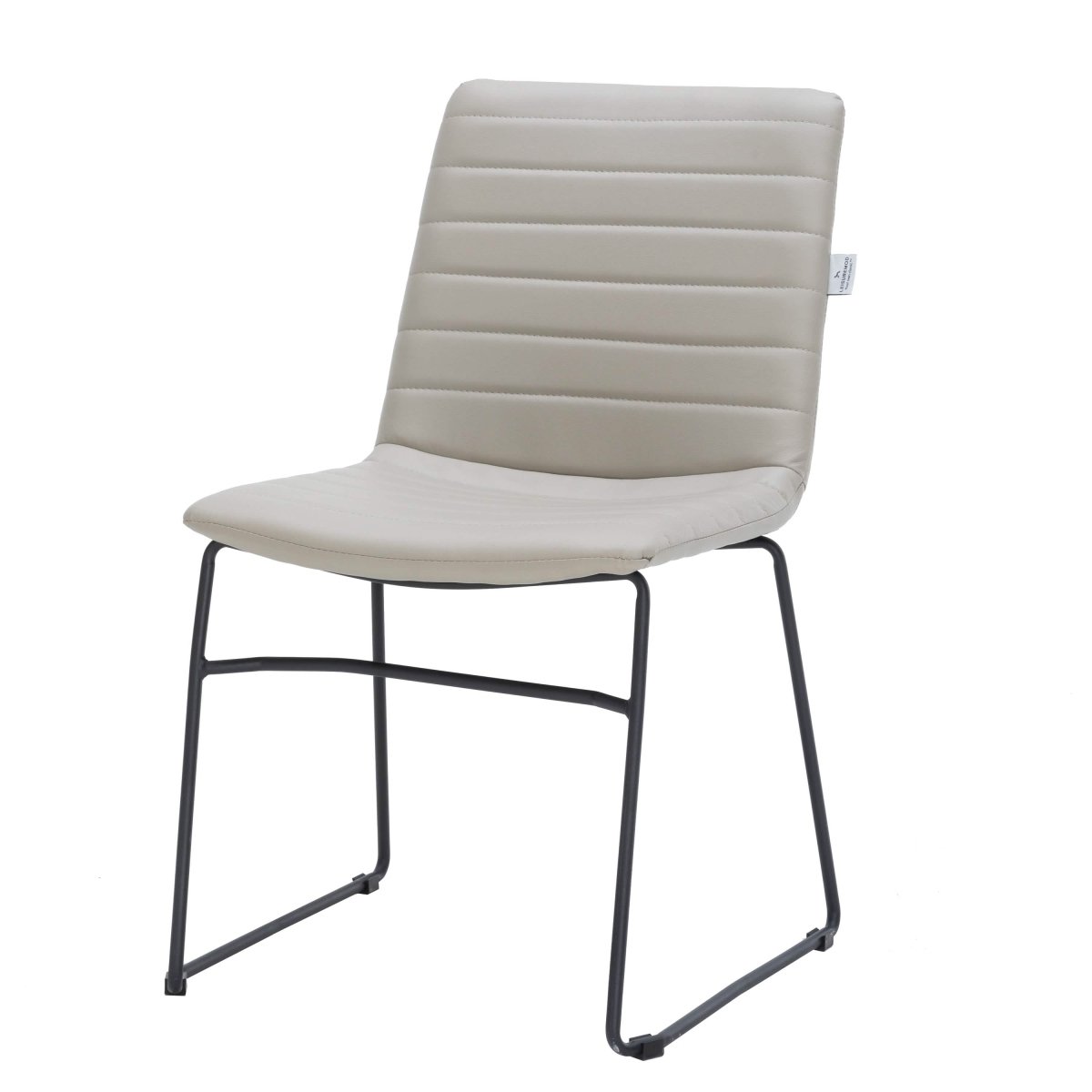 Zylar Leather/Polyester Office Guest Chair with Powder - Coated Stainless Steel Base