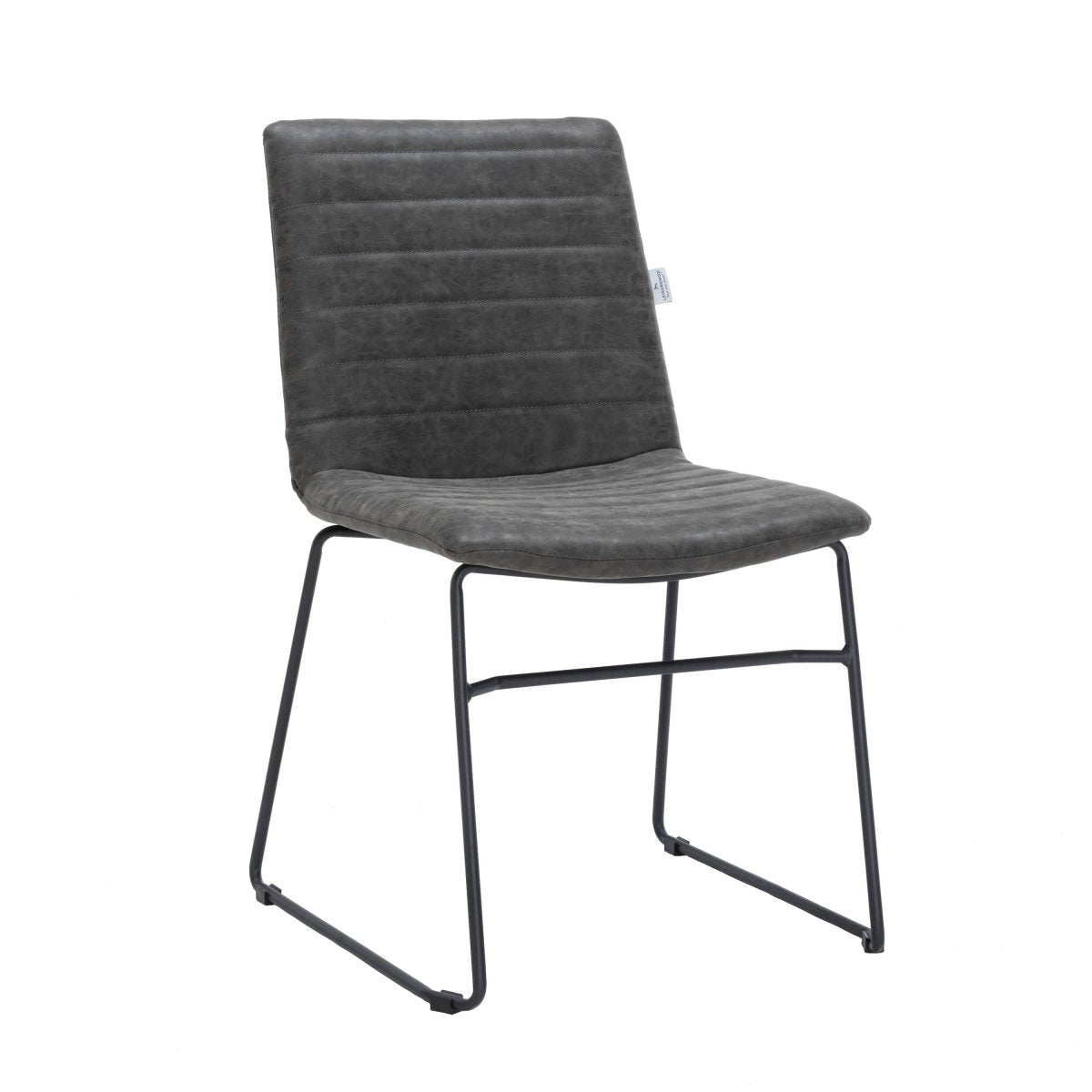 Zylar Leather/Polyester Office Guest Chair with Powder - Coated Stainless Steel Base