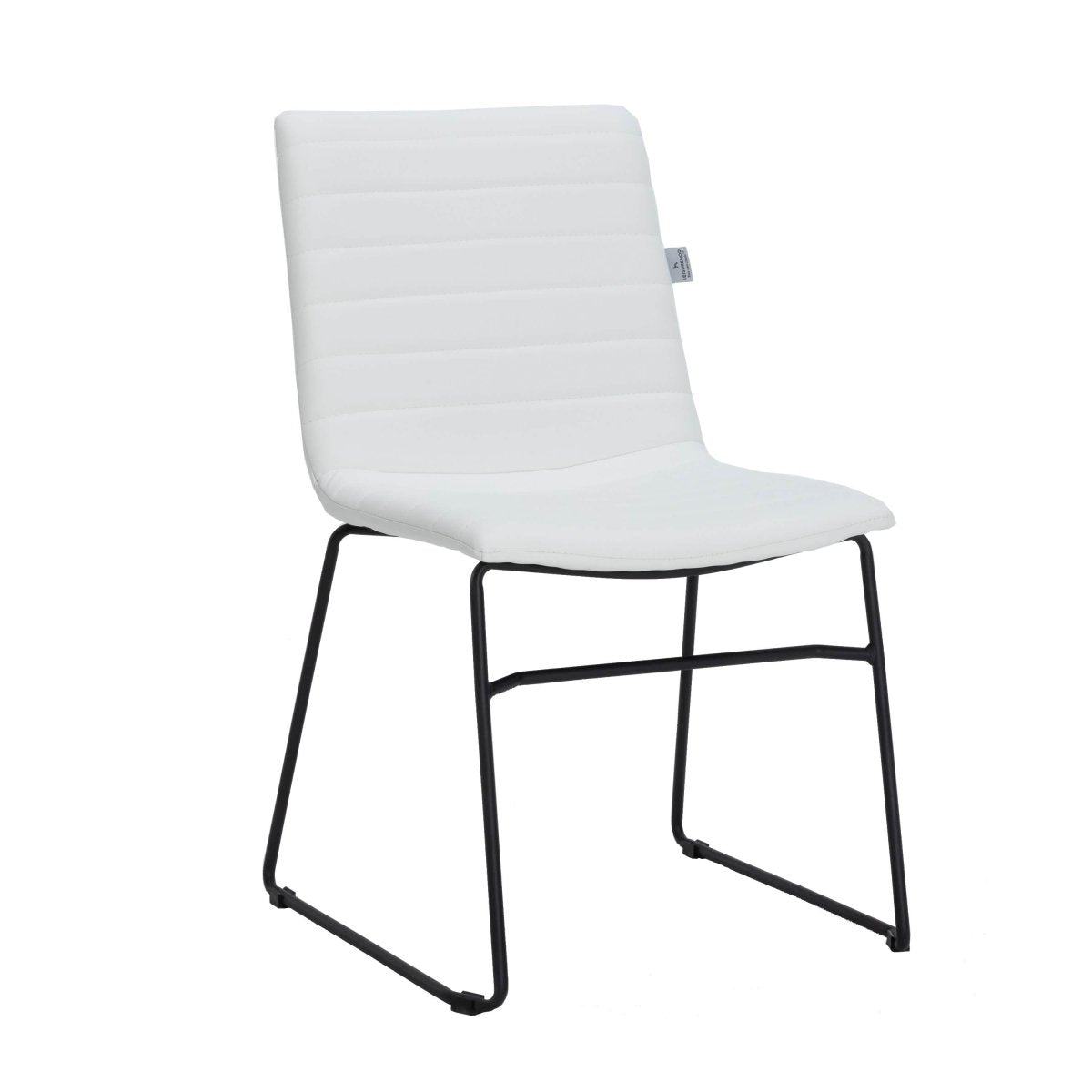 Zylar Leather/Polyester Office Guest Chair with Powder - Coated Stainless Steel Base