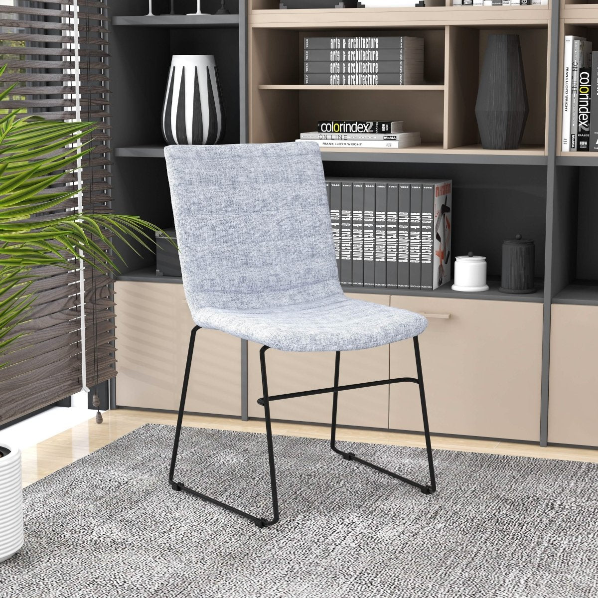 Zylar Leather/Polyester Office Guest Chair with Powder - Coated Stainless Steel Base