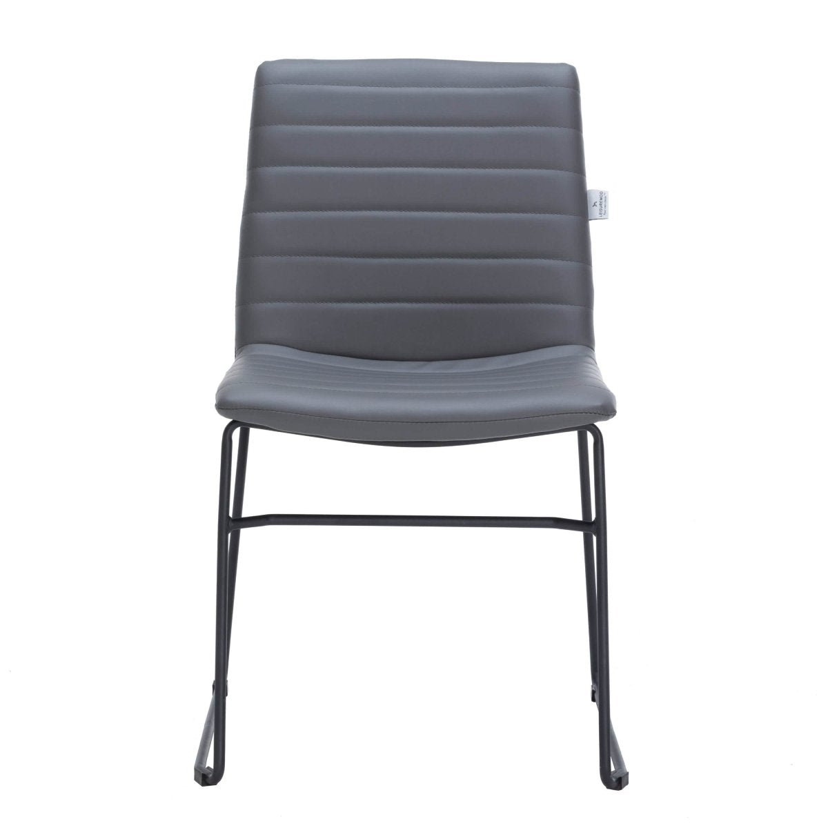 Zylar Leather/Polyester Office Guest Chair with Powder - Coated Stainless Steel Base