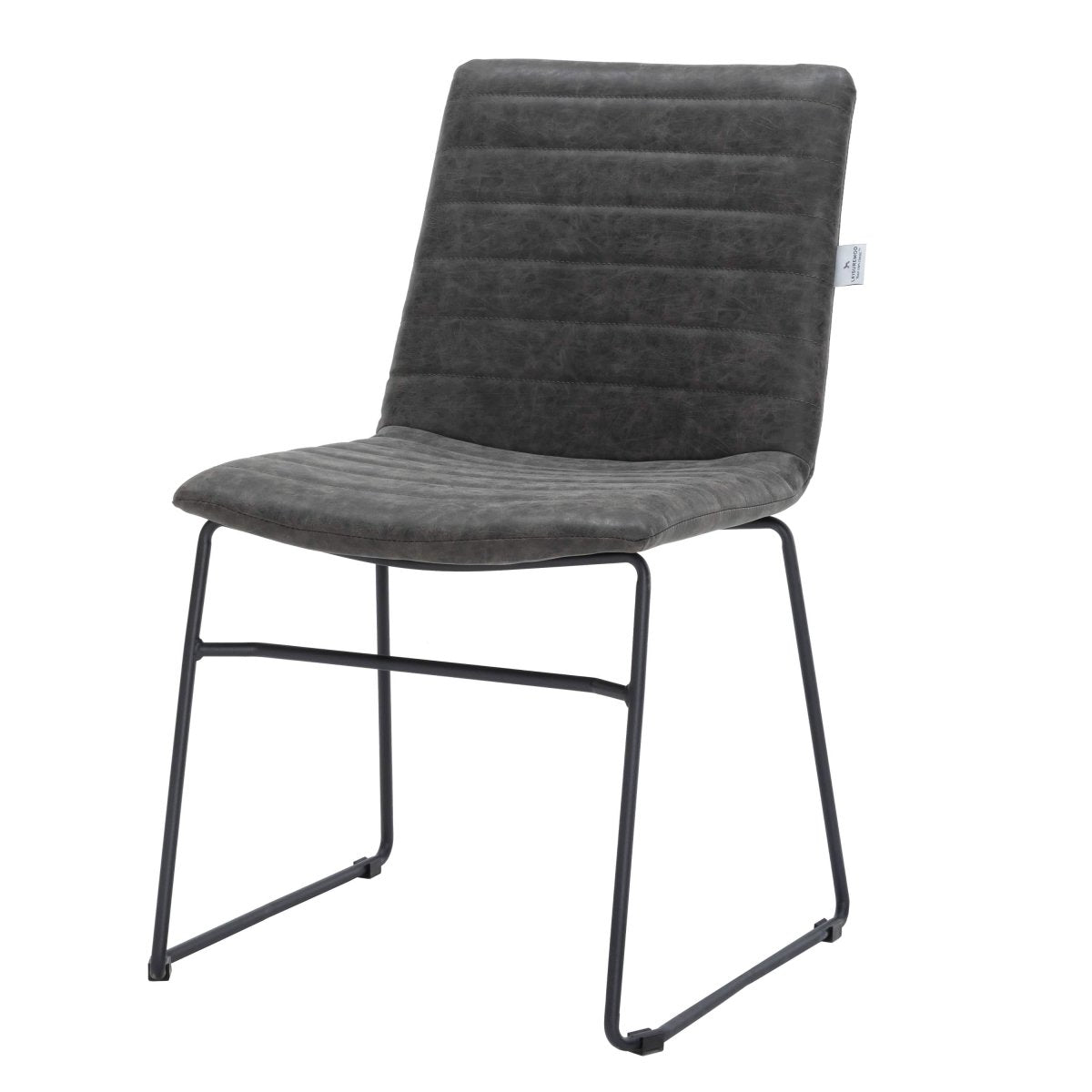 Zylar Leather/Polyester Office Guest Chair with Powder - Coated Stainless Steel Base