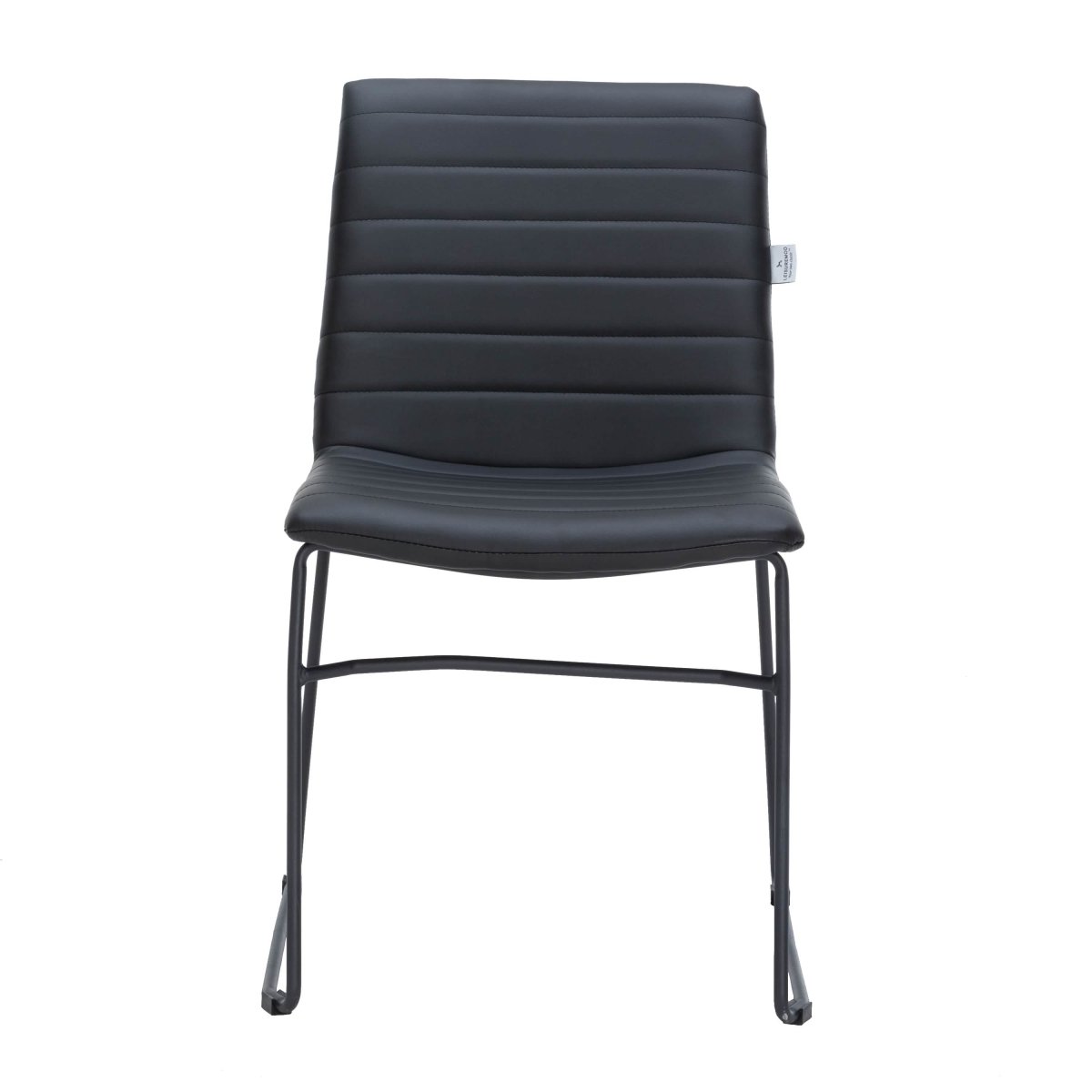 Zylar Leather/Polyester Office Guest Chair with Powder - Coated Stainless Steel Base